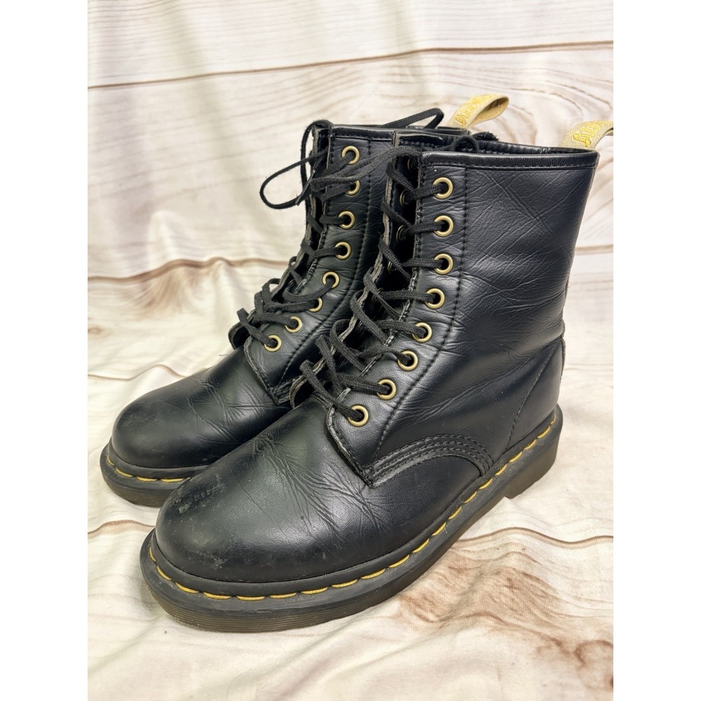 Dr Martens 1460 Black Smooth Leather 8 Eye Boots Women's US 6 EU 37